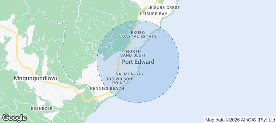 Port Edward Airbnb map